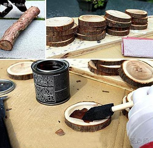 创意木块杯垫制作