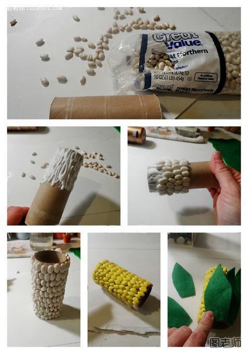 手工制作玉米笔筒