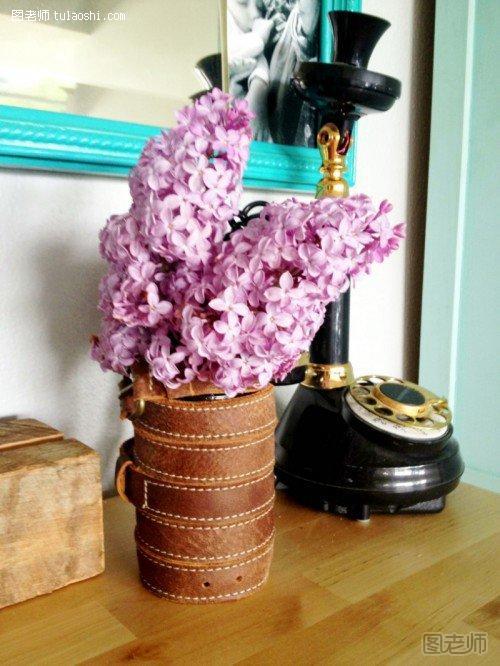 皮革创意花瓶