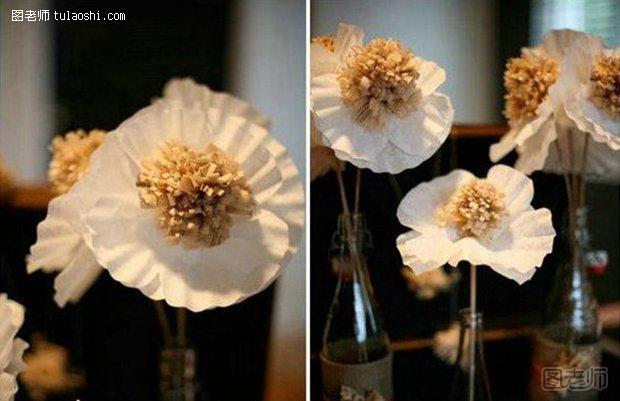 用棉纸diy简单绣球花的方法