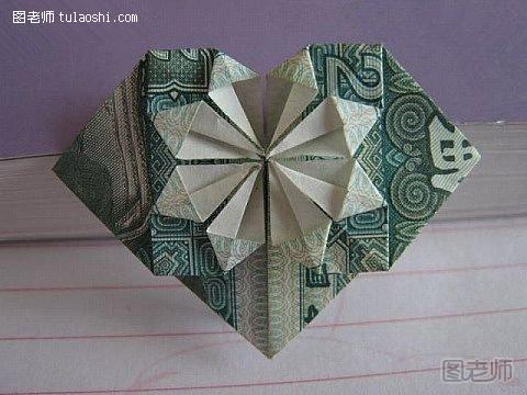 纸币,折纸心,心形折纸,