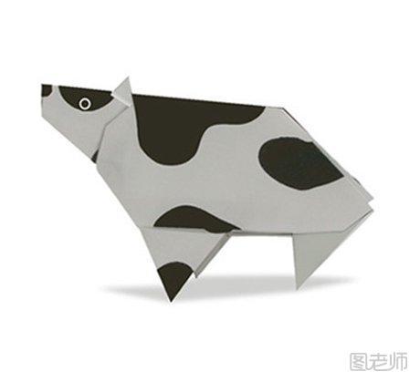 小牛,奶牛,动物折纸,