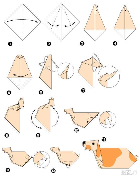 小狗狗的折纸方法