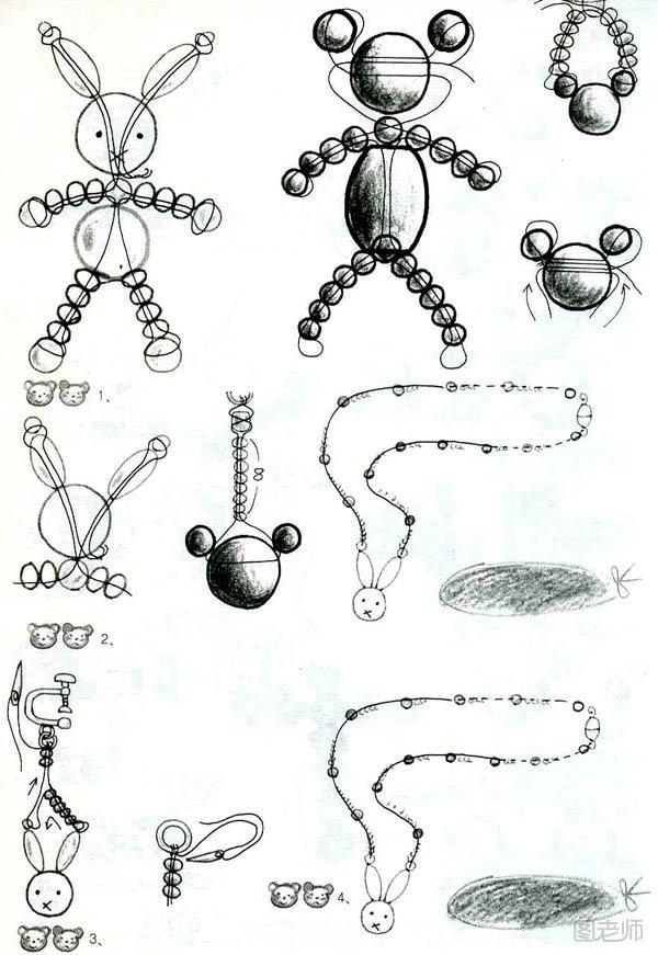 可爱的小动物手工串珠饰品DIY图解