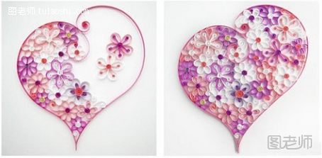 创意手工折纸爱心花朵DIY教程