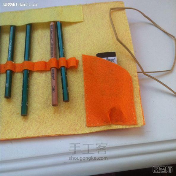 小黄花美术用品笔袋纯手工制作方法 第2步
