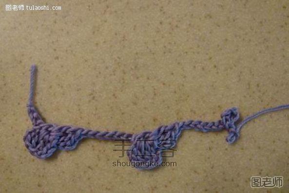 连续花形长围巾钩针编织花样、钩针围巾编织方法 第2步