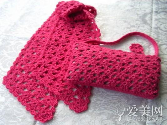  针织围巾 连续花朵型围巾的织法 