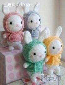 幼儿手工制作玩具 钩针编织玩偶小兔子教程