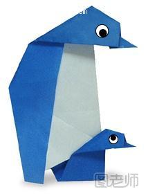 亲子企鹅的折纸方法