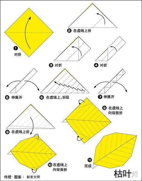 枯叶的折纸方法