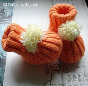 手工编织 可爱婴儿鞋的编织教程