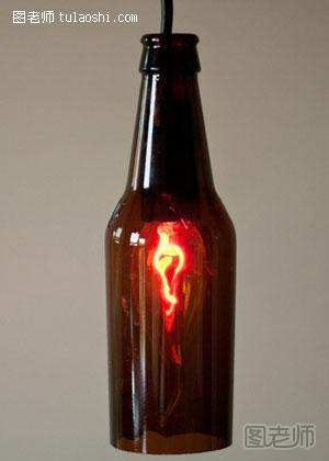 变废为宝手工小制作 啤酒瓶改造特色灯罩做法
