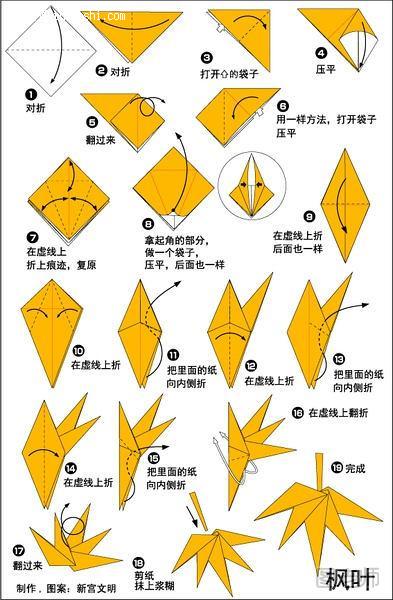 枫叶的折纸方法