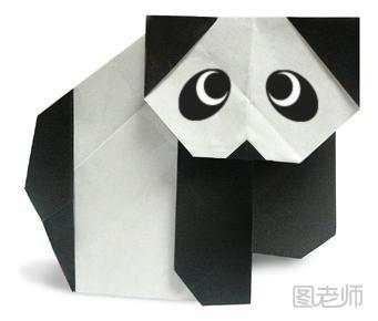 纸折熊猫折法 纸折熊猫教程