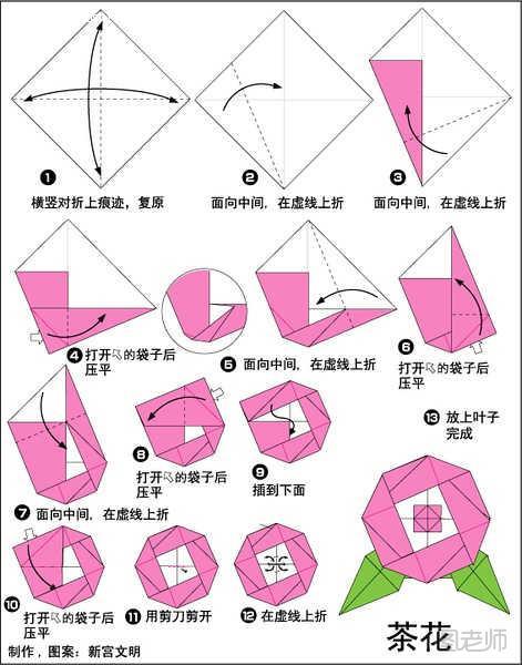 茶花的折纸方法