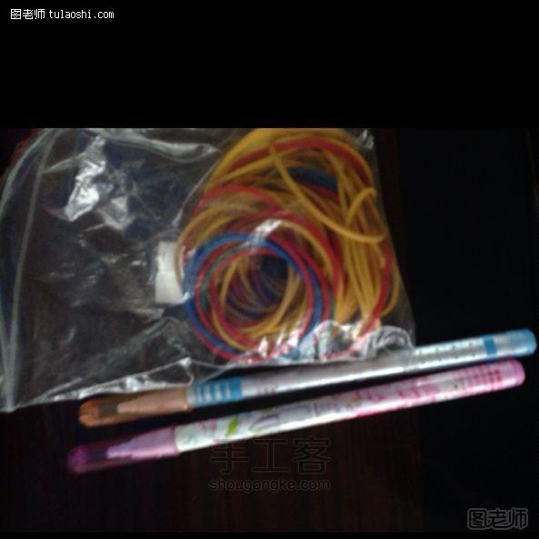 【图文】手工编织图解教程 橡皮筋制作------手链 彩虹织机
