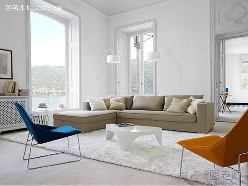 现代中式客厅装修效果图 白色现代风格客厅设计案例