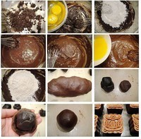 黑美人巧克力月饼的做法图解1