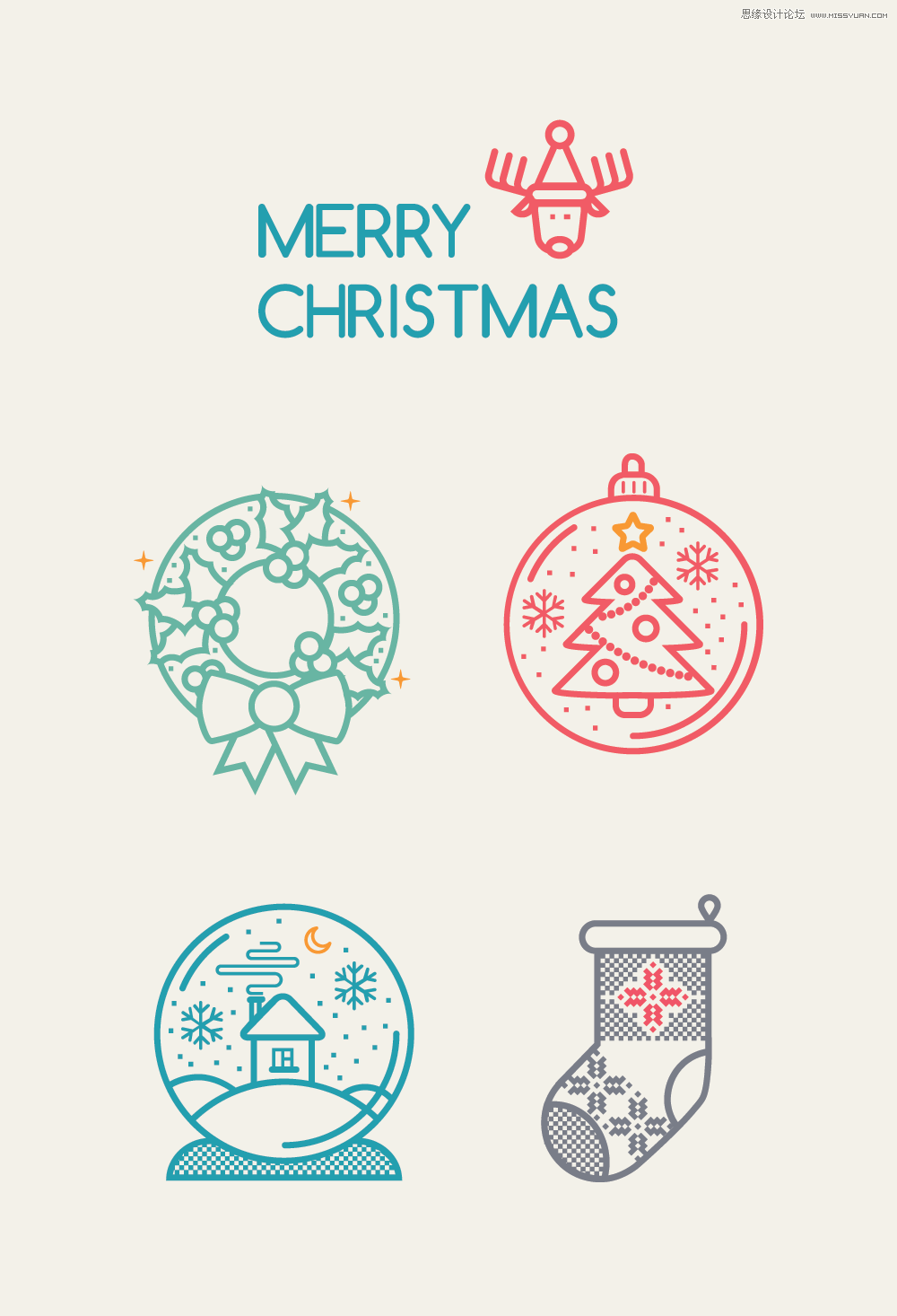 Illustrator绘制可爱的圣诞节小图标,PS教程,图老师教程网