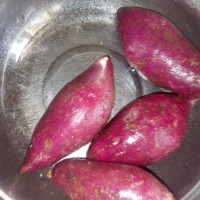 紫薯翻花面包：1