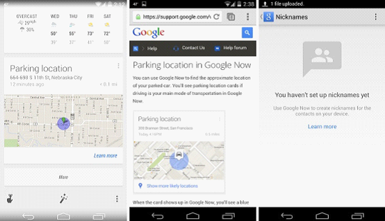 Google Now能记录用户的停车位置 图老师